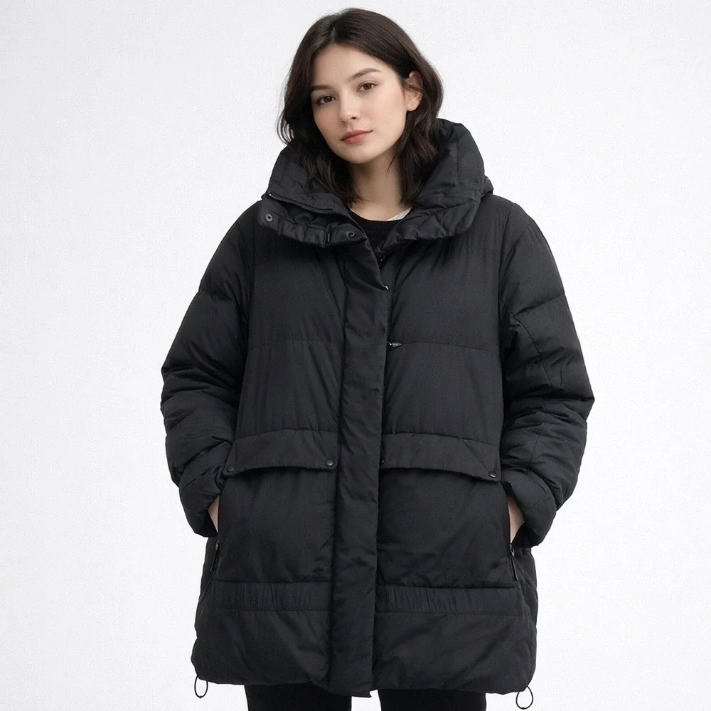 Lululemon Down Jacket Puffer Coat in Black 600 Fill Goose Down Size 12